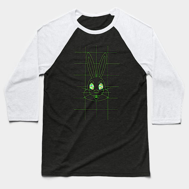 GRID DRAWING of a easter bunny green Baseball T-Shirt by Namwuob